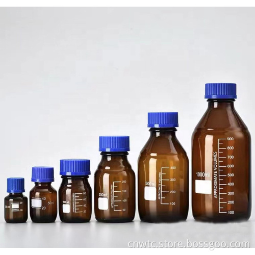 High BORO Silicone 3.3 Glass Reagent/Media Bottle with Blue Screw Cap: 100-20000ml Laboratory Glassware